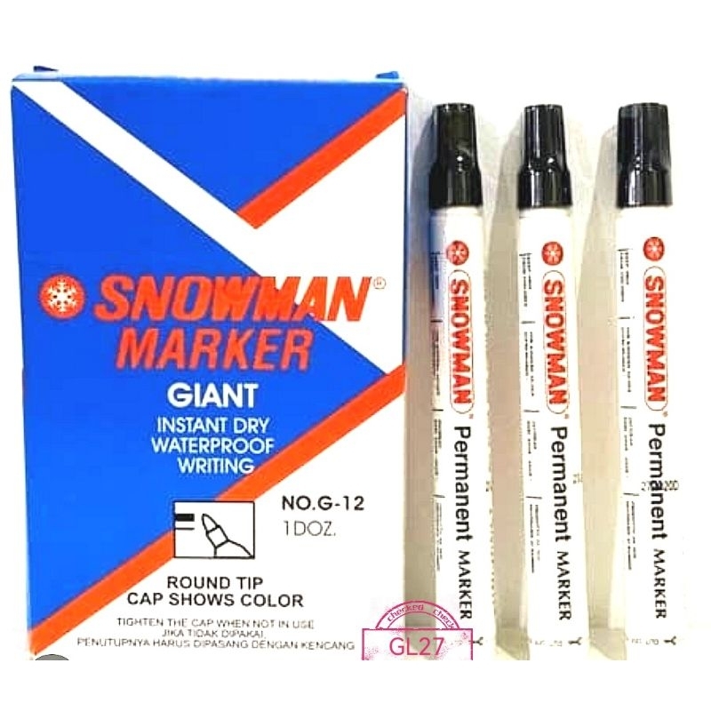 

SNOWMAN MARKER PERMANENT 1PC (HITAM)