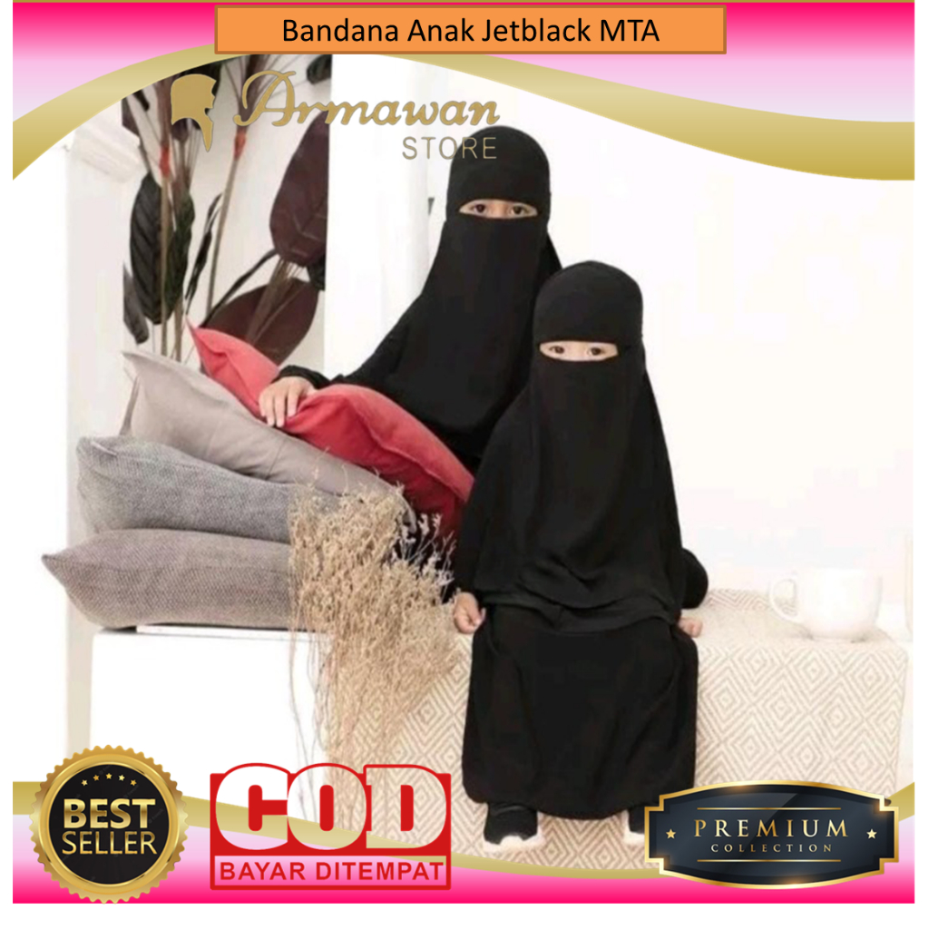 Cadar Bandana Anak 7 - 12 Tahun Jetblack MTA