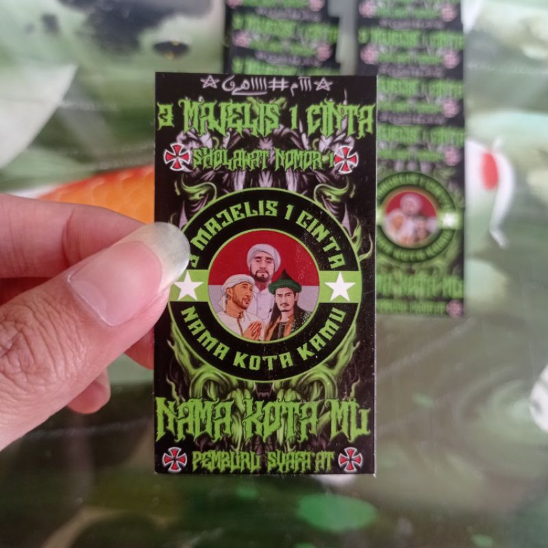 

(Minimal Order 10 pcs) Stiker 3 Majelis Warna Hijau Keren Vynil/Hologram, Bisa Request Nama kota dan kata-kata