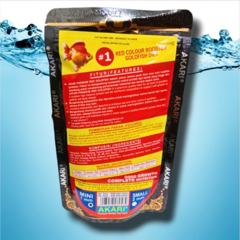 Makanan Ikan Goldfish Oranda Rancu AKARI PREMIUM RED GOLDFISH 100GR