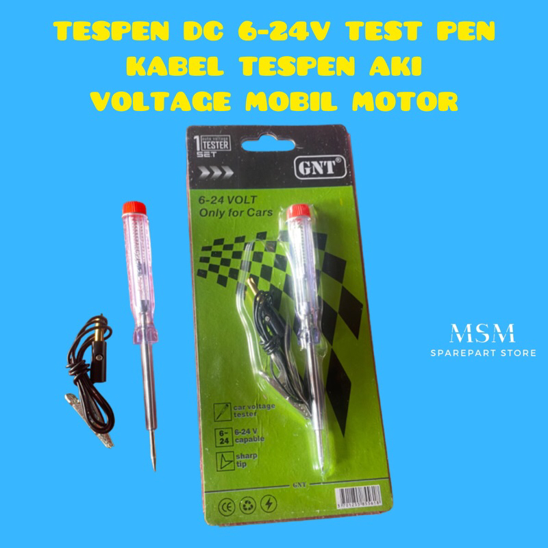 TESPEN DC 6-24V TEST PEN KABEL TESPEN AKI  VOLTAGE MOBIL MOTOR