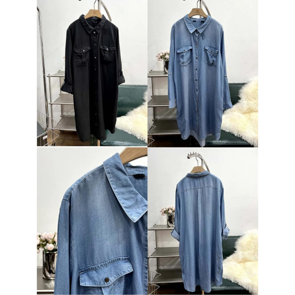 SJM MILEY DRESS LONG SLEEVE TUNIK WANITA DENIM PREMIUM