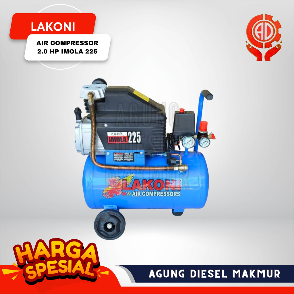 Lakoni Air Compressor Kompresor Angin 2 HP 25 Liter Imola 225