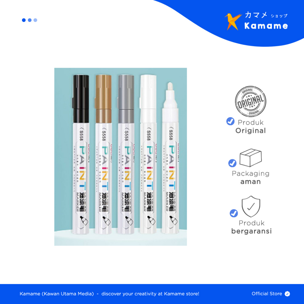 

Deli Paint Marker - Permanent Spidol Gambar Permanen Anti Air Multifungsi S558 - Kamame