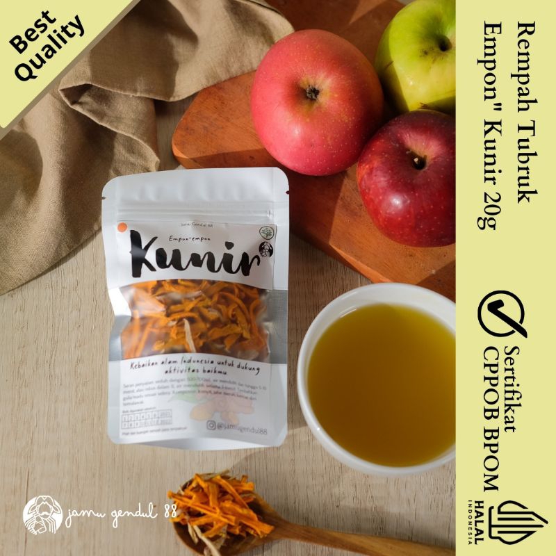 

Golden Glow Tea - Empon-empon Kunir - Teh Rempah Teh Rimpang Teh Herbal - Herbal Blend by Jamu Gendul 88 Pouch 20gr