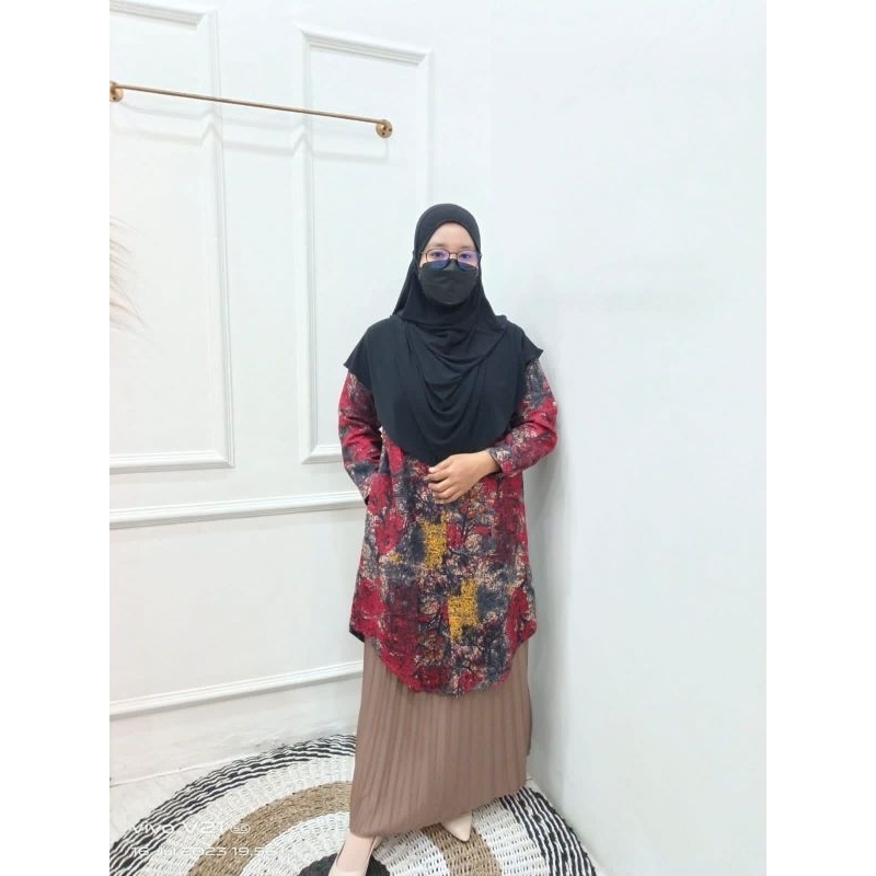 Set Tunik Rok Plisket Anhijab