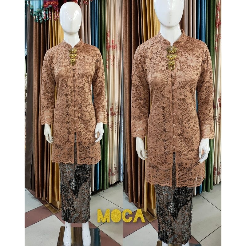 Stelan Kebaya Tunik Brokat Kancing