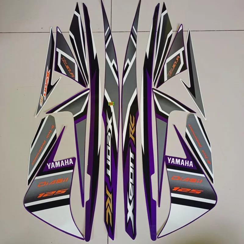 stiker striping yamaha xeon rc 2013 ungu lis body standar original