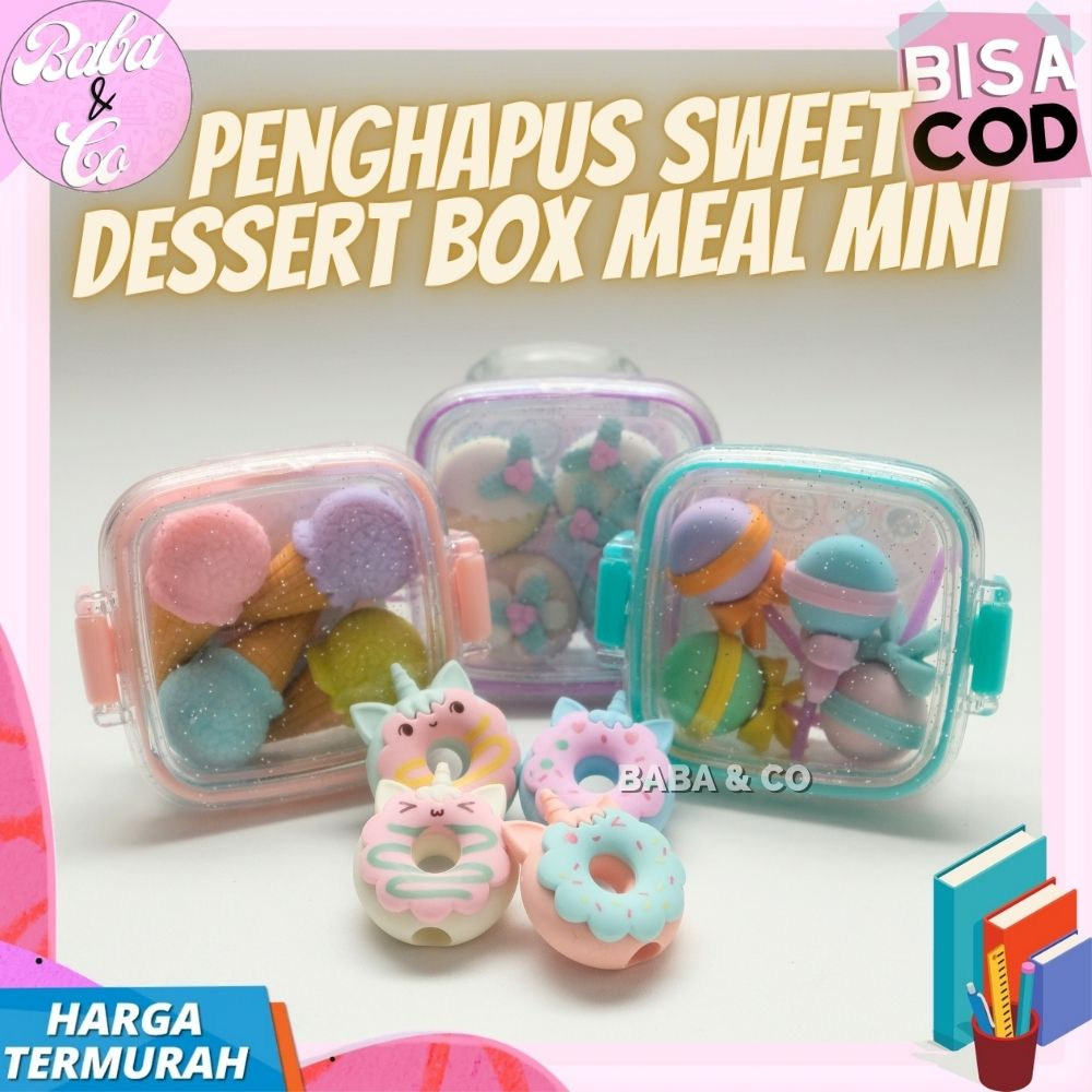 

PENGHAPUS SWEET DESSERT BOX MEAL MINI PENGHAPUS ICE CREAM LUCU UNIK ERASER PENCIL ES KRIM BOX MEAL MINI