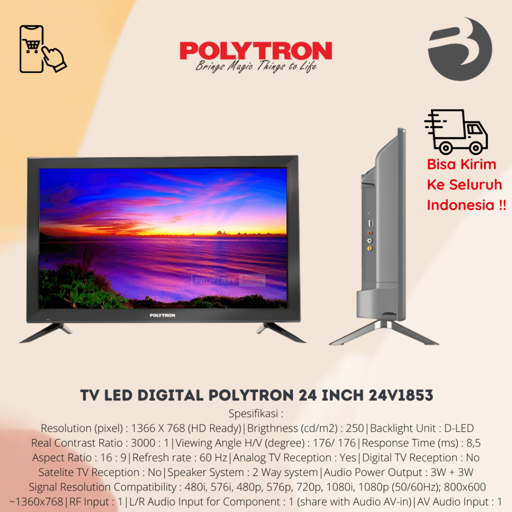 TV LED DIGITAL POLYTRON 24 inch 24V1853