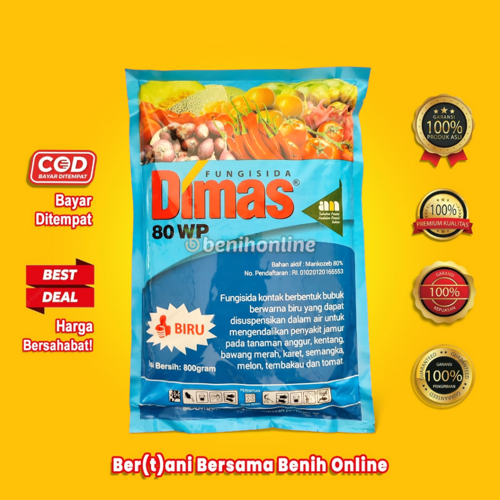 FUNGISIDA - DIMAS 80WP BIRU - 800 GRAM - AGRO MULIA mancozeb biru raincozeb mantazeb dithane m45