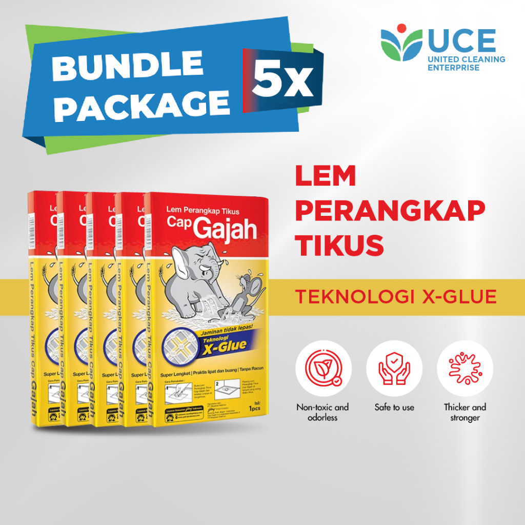 [BUNDLE] Lem Tikus Cap Gajah Papan Perangkap Tikus Super 60gr - 5pcs