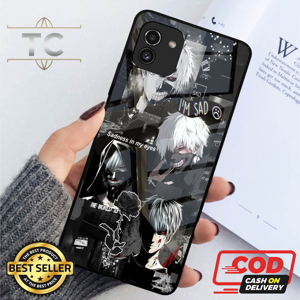 Softcase Glass Kilau glossy Fashion Motif Anime Aesthetic - Case Samsung A03 kaca glossy Casing Hp S