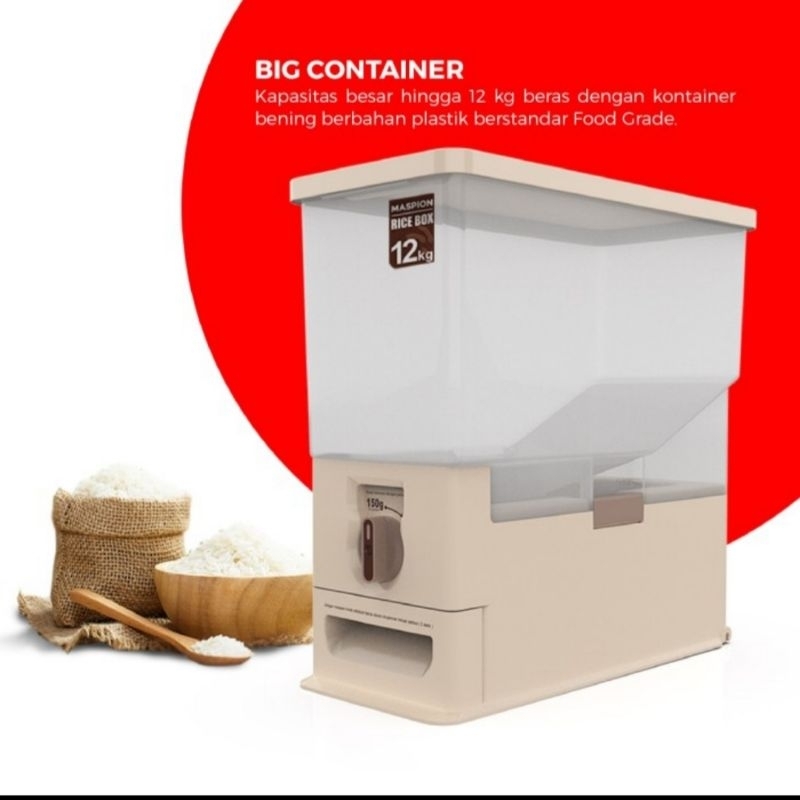 Rice Box Maspion 12 MRD/Tempat Penyimpanan beras 12kg