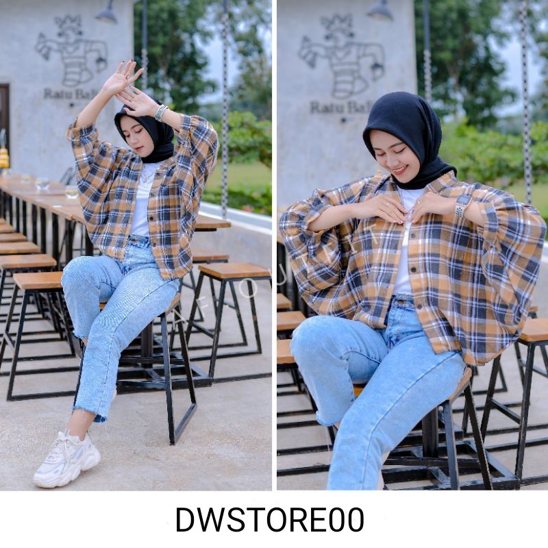 KEMEJA TAMARA BATWING FLANEL OUTER // KEMEJA KOTAK BEST SELLER