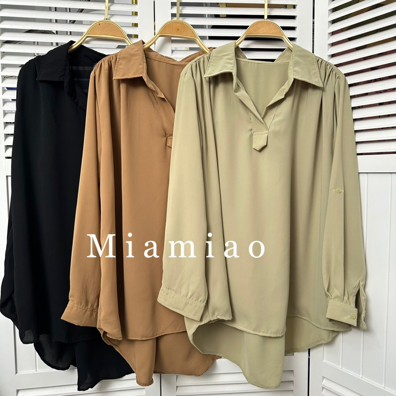 OVERSIZED HIGH SLITS BLOUSE - PREMIUM BARBARA SILK - Atasan Wanita