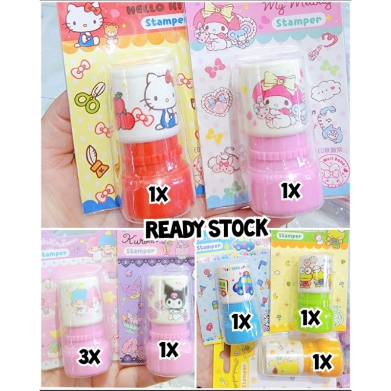 

Stamp / Cap / Stempel Sanrio Karakter Hello Kitty, Little Twin Stars, Keroppi, Pompompurin, The Run Abouts
