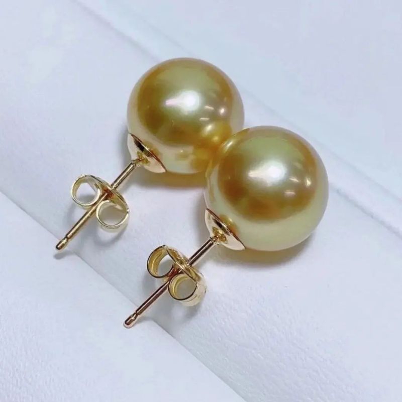 Anting Giwang Mutiara Laut Grade B+ Bersertifikat || giwang wanita lapis emas || giwang mutiara laut
