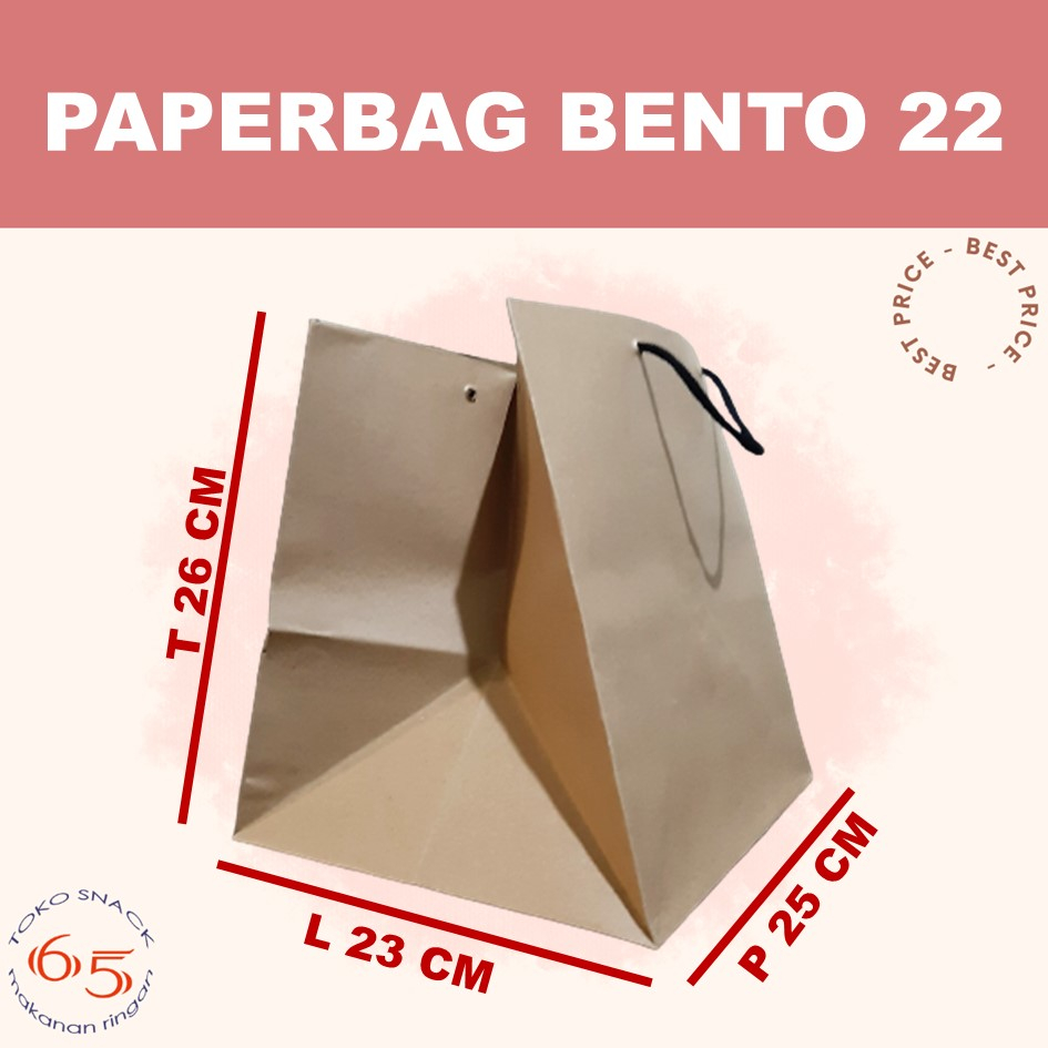 

RN paperbag bento22 25 x 26 x 22. tas kertas. LUSIN