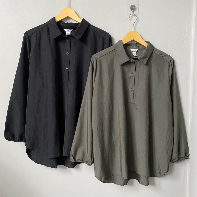 (BISA COD) HM SUEDE SHIRT | KEMEJA WANITA
