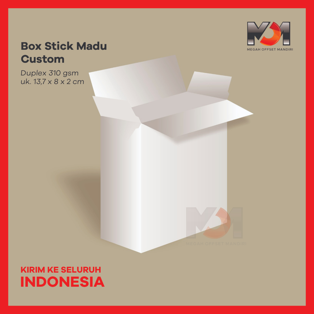 

CUSTOM BOS | CETAK CUSTOM BOX | BOX CUSTOM | CETAK BOX CUSTOM | STICK MADU Uk. 13,7 x 8 x 2 cm | MOQ 300 pcs