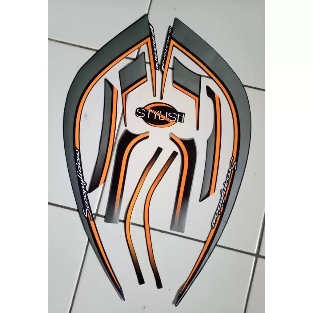 stiker striping honda scoopy stylish 2017 hitam lis body standar original
