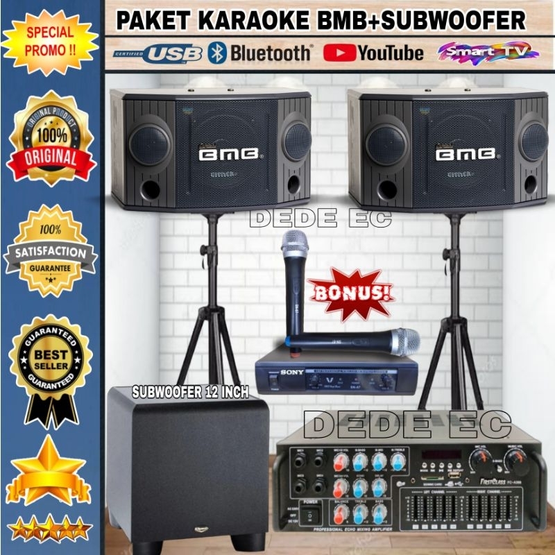 PAKET KARAOKE SPEAKER BMB CS 750R ORIGINAL (KARAOKE 8 INCH)