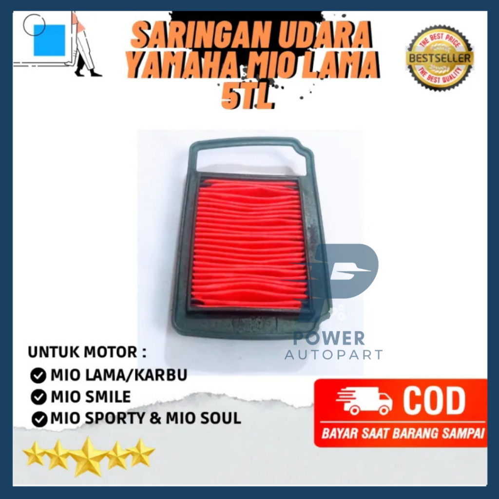 Filter Udara / Saringan Yamaha Mio, Mio Lama, Mio Sporty Kualitas Asli Original - Filter 28D / 5TL
