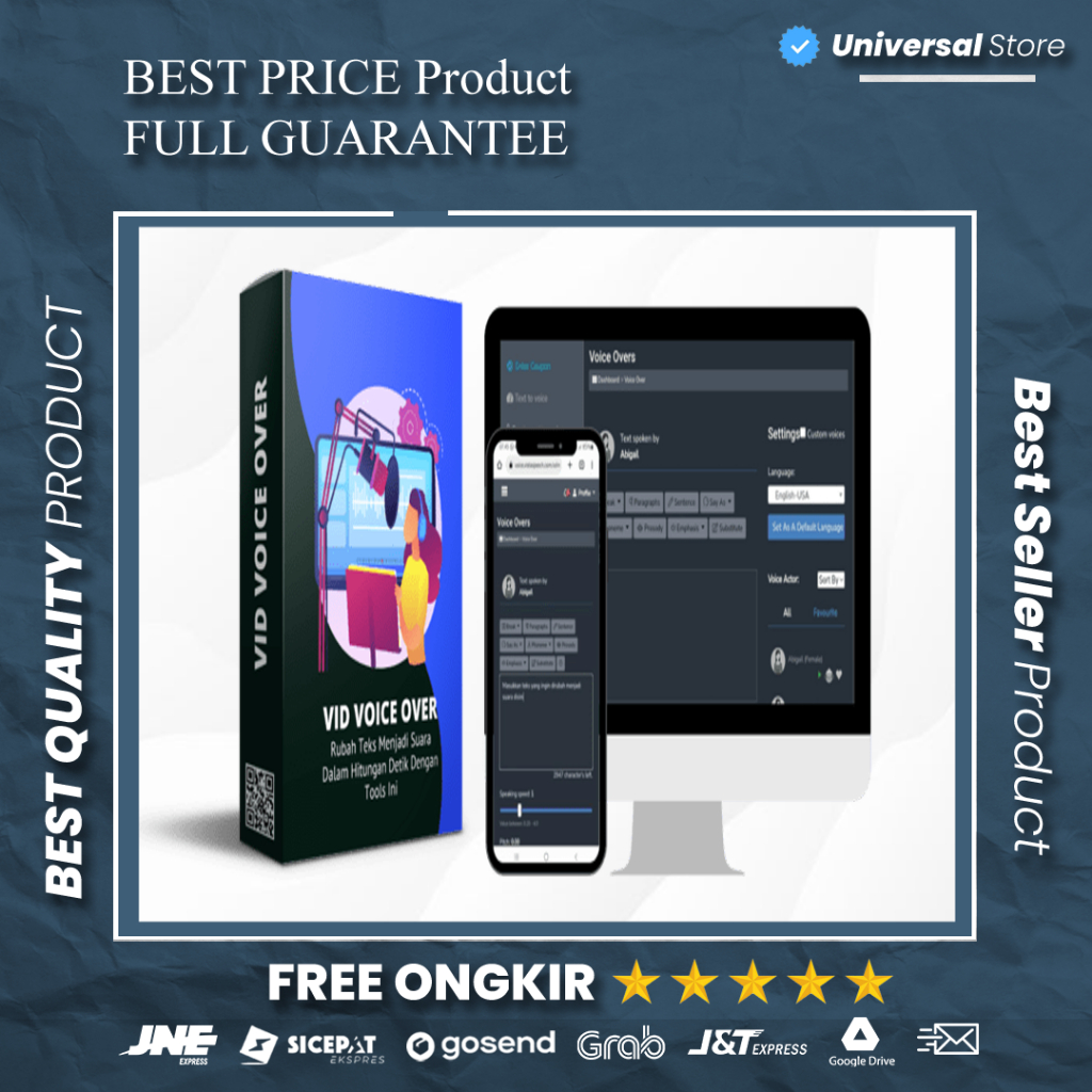 VoicePal Pro Convert Text to Voice Over Bahasa Konverter Teks ke Suara Sound Cepat 189 Suara Manusia