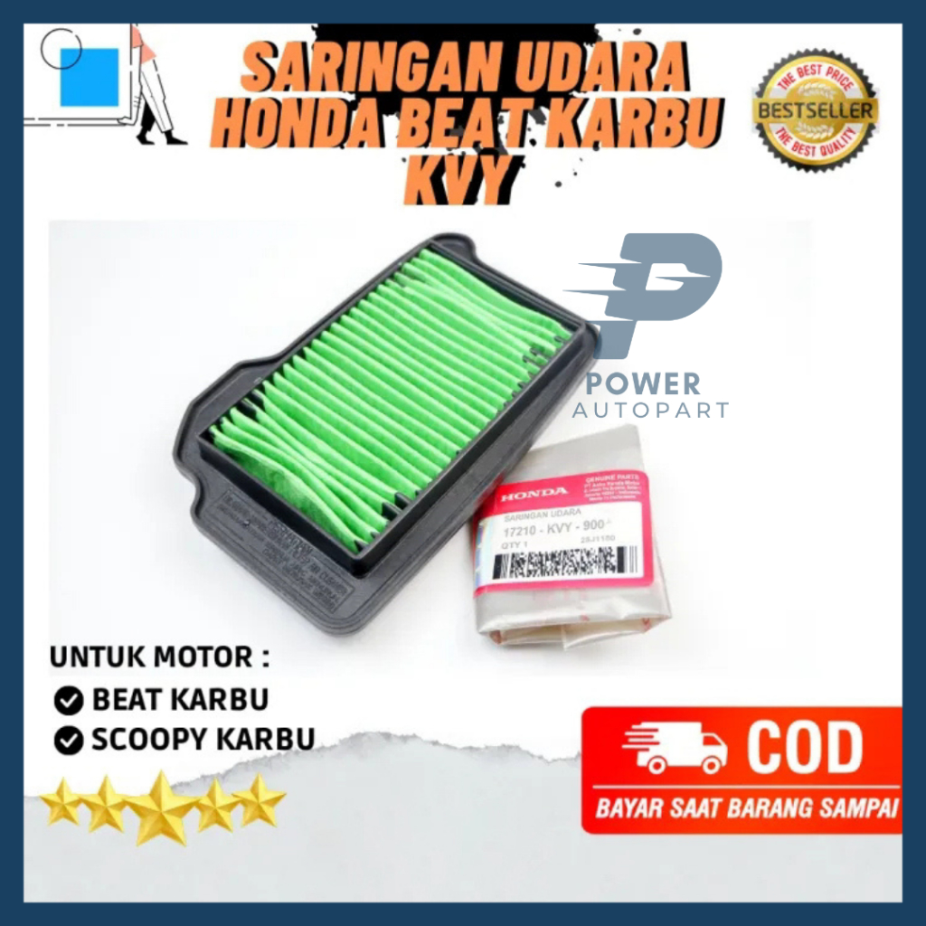 Filter Udara / Saringan Honda Beat Karbu, Scoopy Karbu Kualitas Asli Original - Filter KVY