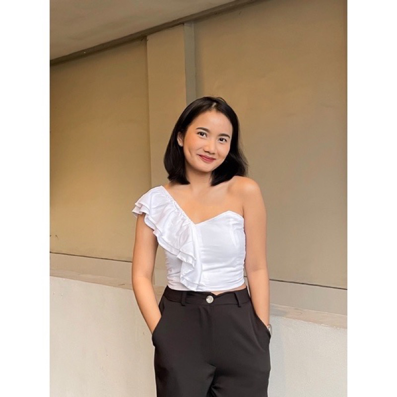 Sabrina One Shoulder Top White [PRELOVED]