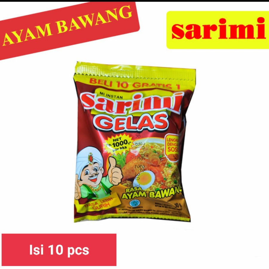 sarimi gelas mie gelas renceng /10 pcs allvarian - Ayam bawang