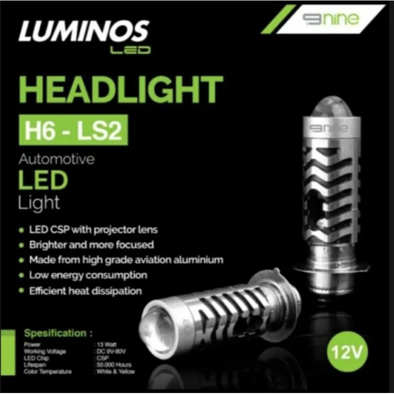 LAMPU LUMINOS  LED H6 LS2 LASER 2 WARNA HI LOW PUTIH KUNING SENJA BIRU