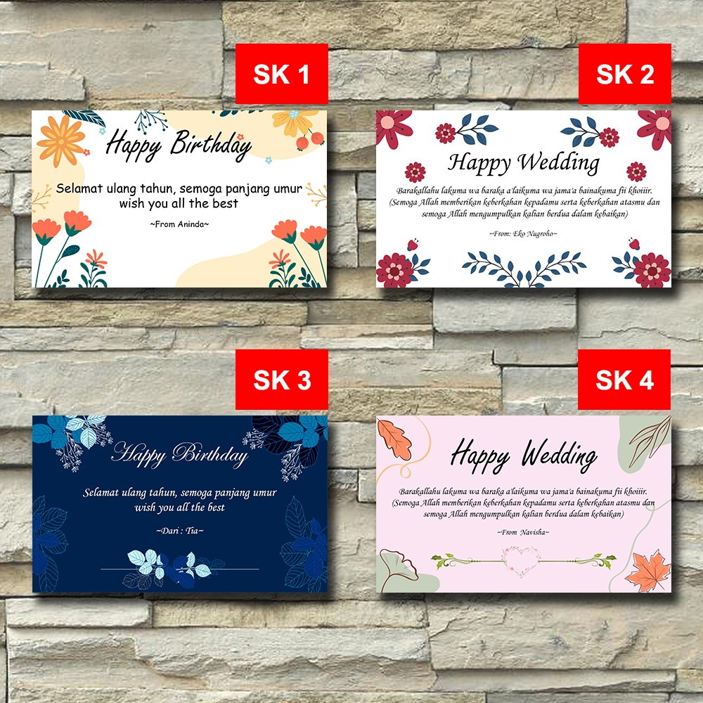 Kartu Ucapan Greeting Card Custom | Ulang Tahun | Wedding | Wisuda | Graduation | Pernikahan | CUSTO