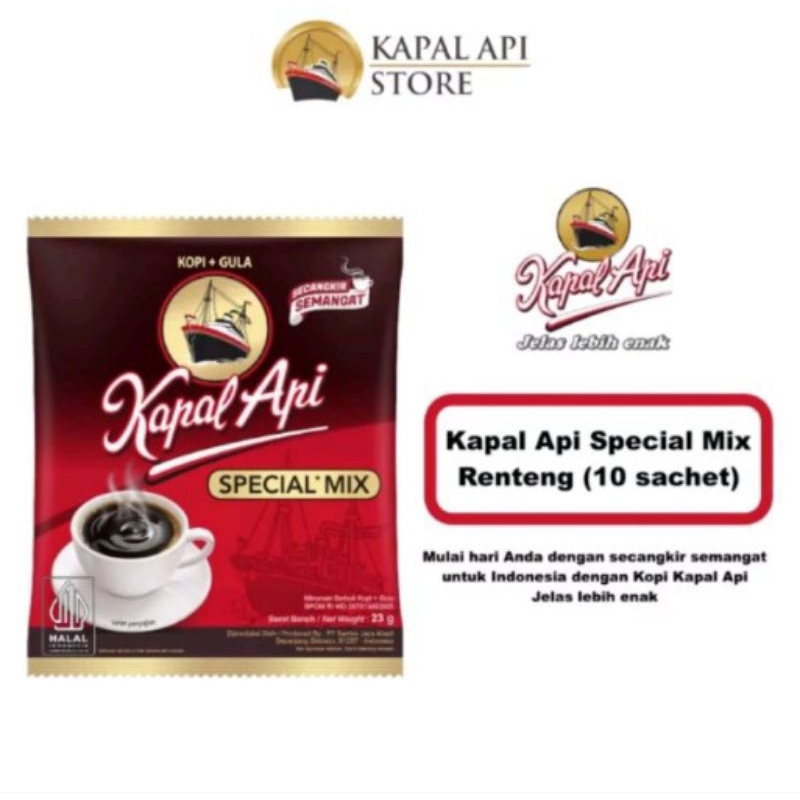 

kapal api spesial mix 1renceng 10 sachet