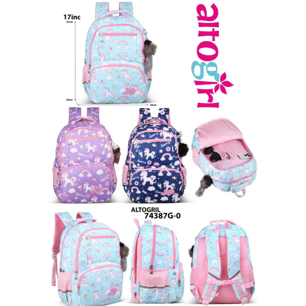Tas Alto Silver Girl Original/Tas Ransel Cewek/Tas Ransel Sekolah SD SMP SMA