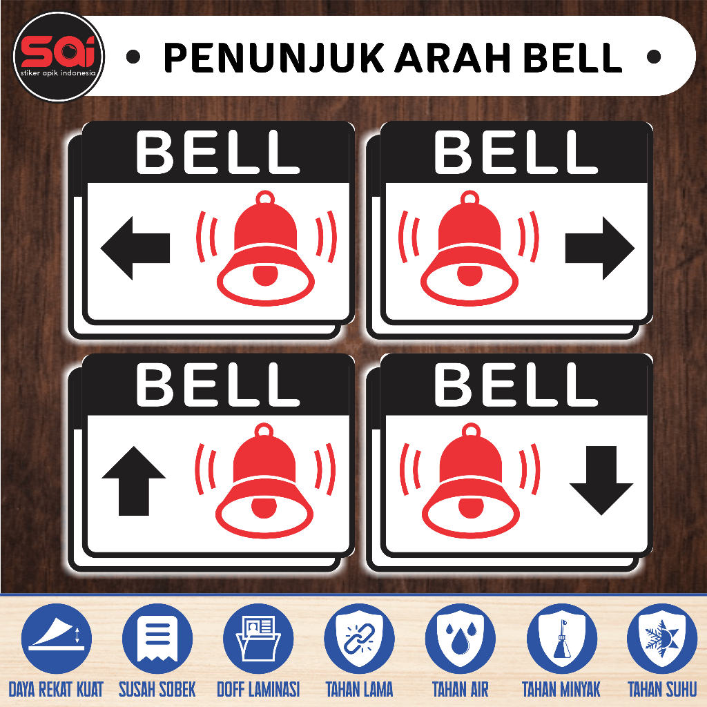 

STIKER VINYL PENUNJUK ARAH POSISI BELL LAMINASI DOFF