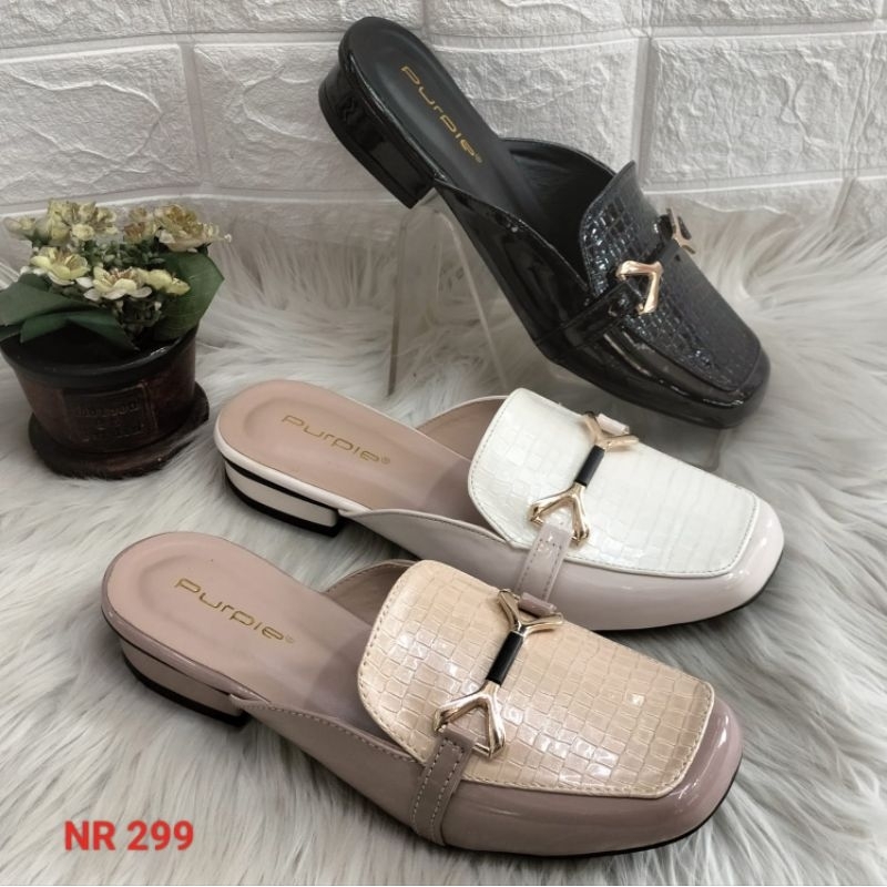 sendal sepatu purple hak 3 cm