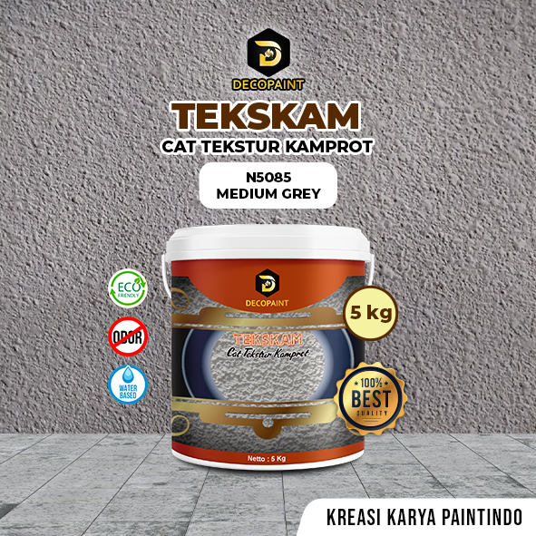 Cat Tekstur Pasir Kamprot - Tekskam Medium Grey 5Kg