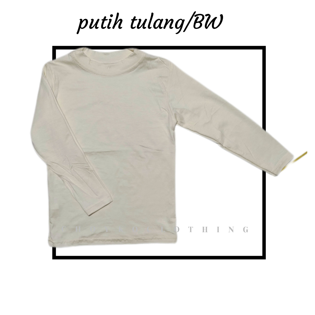 manset anak tangan panjang bahan adem warna putih tulang