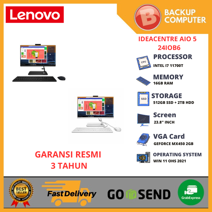 LENOVO AIO 5 24IOB6 AIO i7 VGA Hybrid W11 TOUCH F0G300CLID (BLACK)