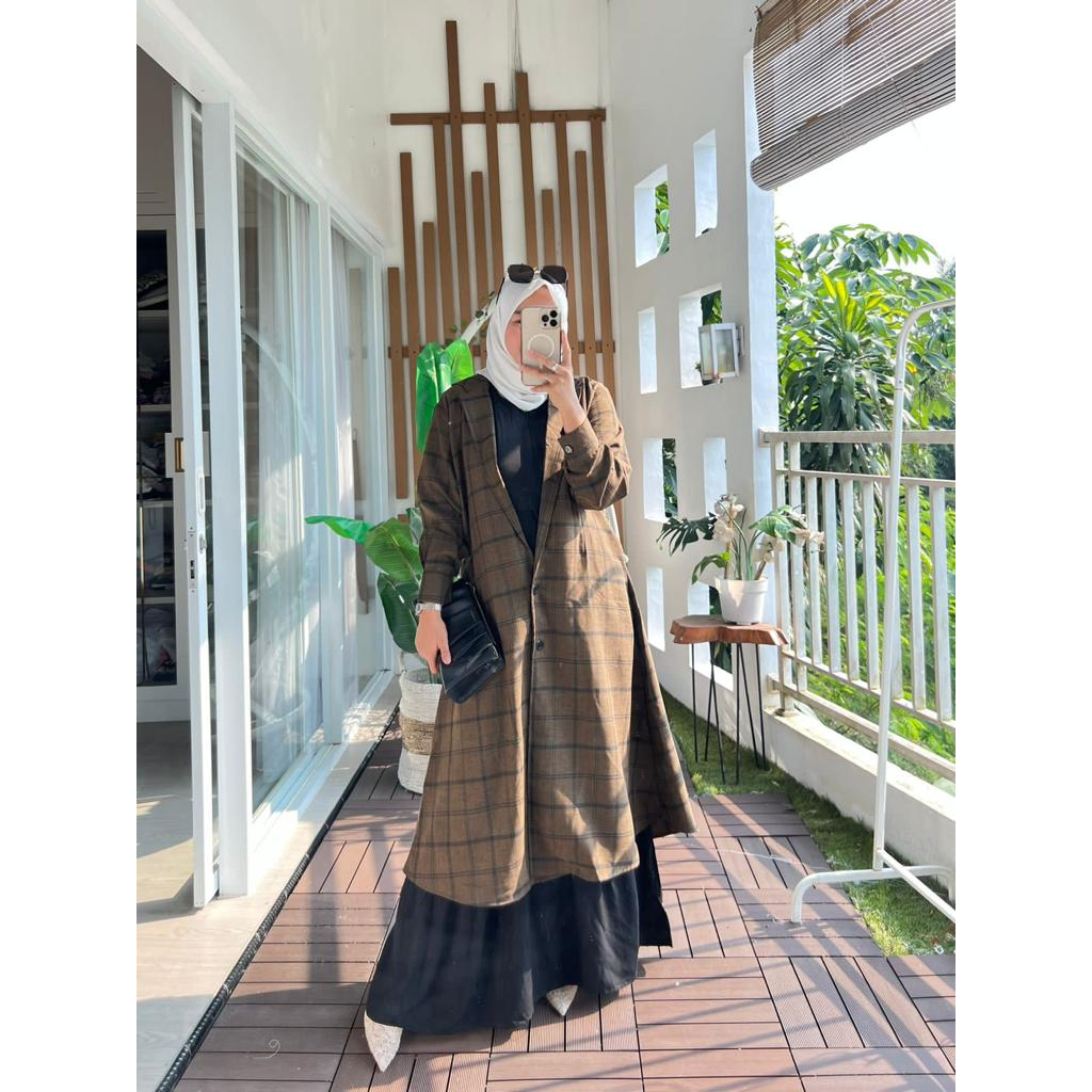 Anora Set Long Dress Set Inner Rayon Blazer Premium