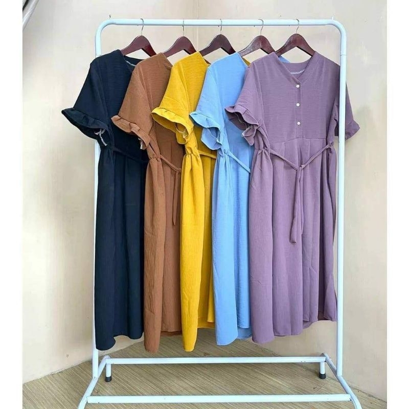 Hana Dress Midi Dress Crinkle Airflow