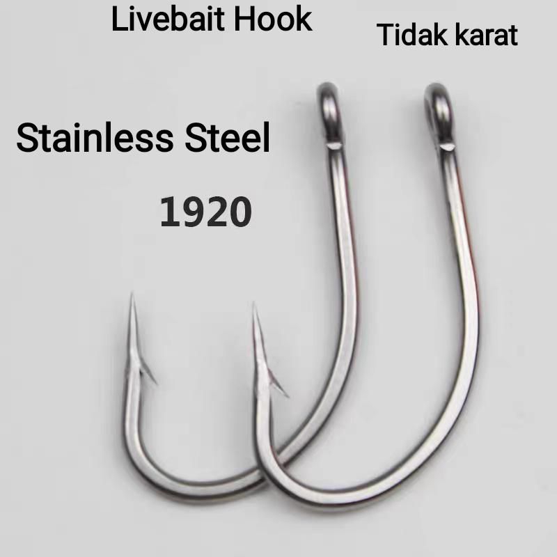 Mata kail pancing livebait stainless kuat