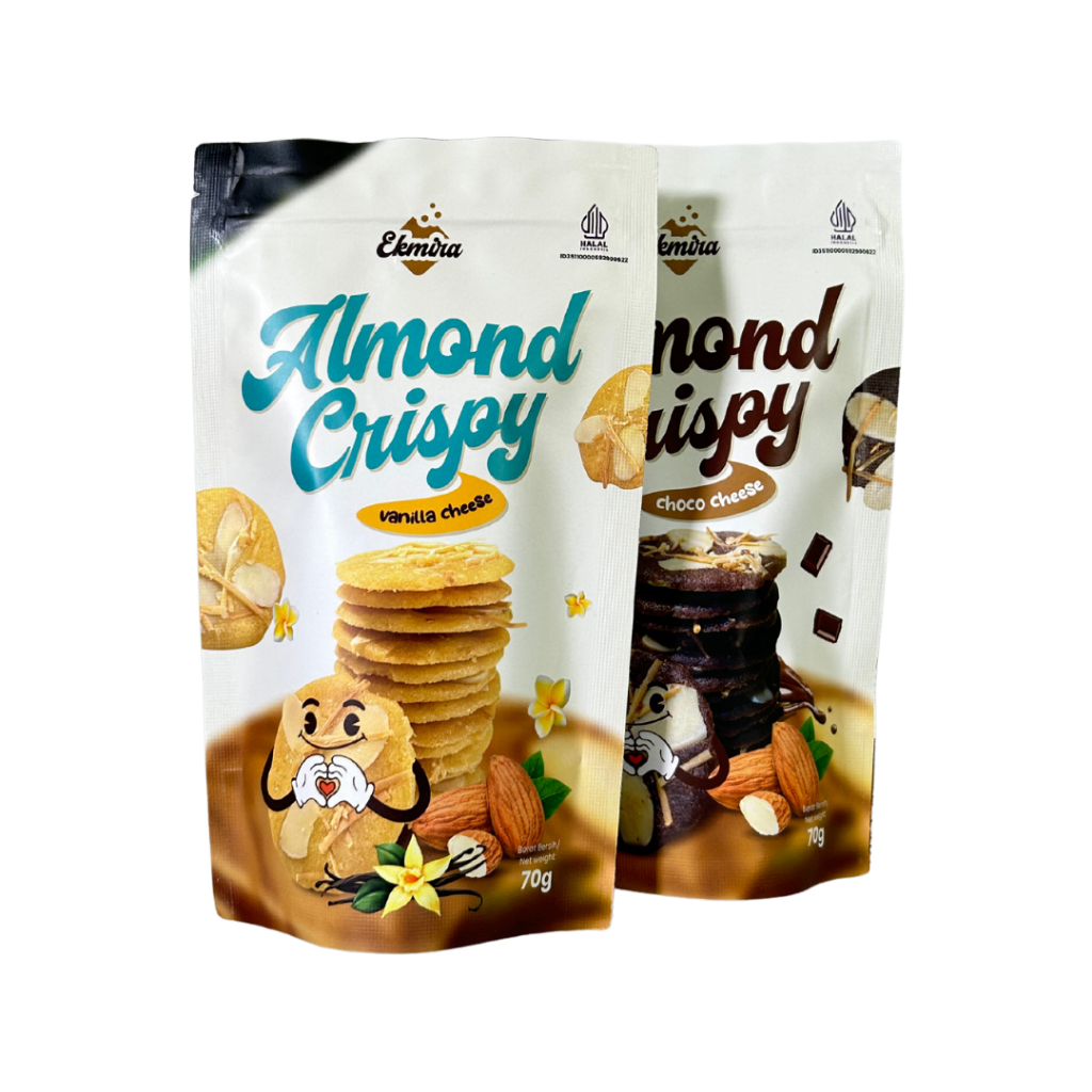 

sriwandasari | Almond Crispy Premium Bundle (140g) | Snack Praktis Gurih dan Renyah | Varian Rasa: Vanilla Cheese dan Choco Cheese | Camilan Sehat