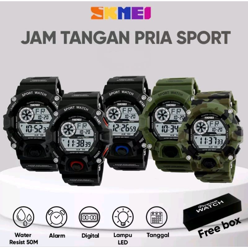 Jam Tangan Digital Loreng Army Hijau banyak warna