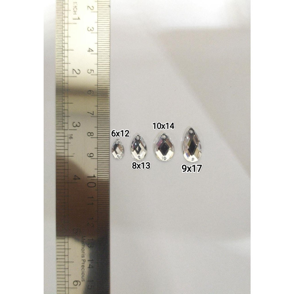 Payet / Diamond Kristal Akrilik Jahit Grade A Tetes 6x12, 100 pcs