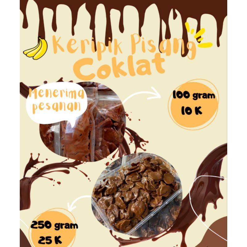 

Keripik pisang coklat enakk lumer