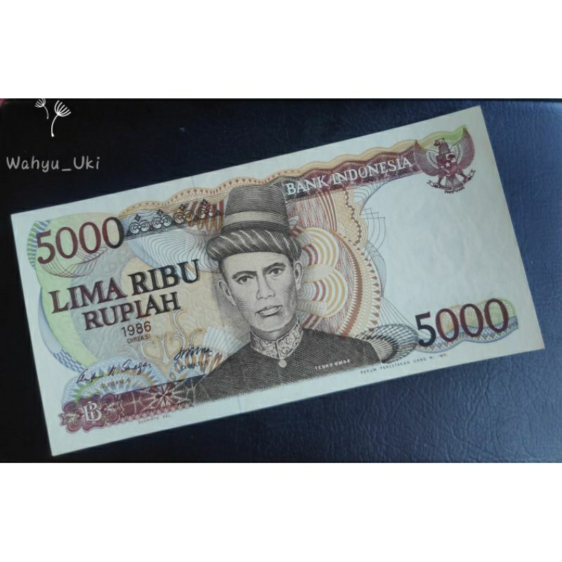 Uang kuno 5000 rupiah Teuku Umar 1986 Gress/Unc
