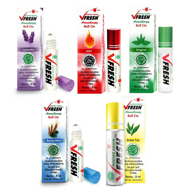Cap Lang VFresh Aromatherapy Roll On - Minyak Angin Roll On VFresh Roll on Minyak Angin Caplang Arom